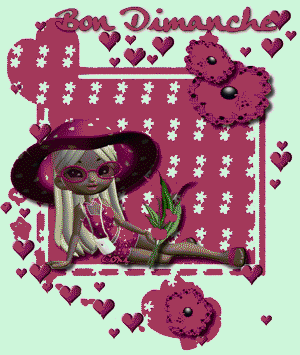 Gif animé Bon dimanche rose
